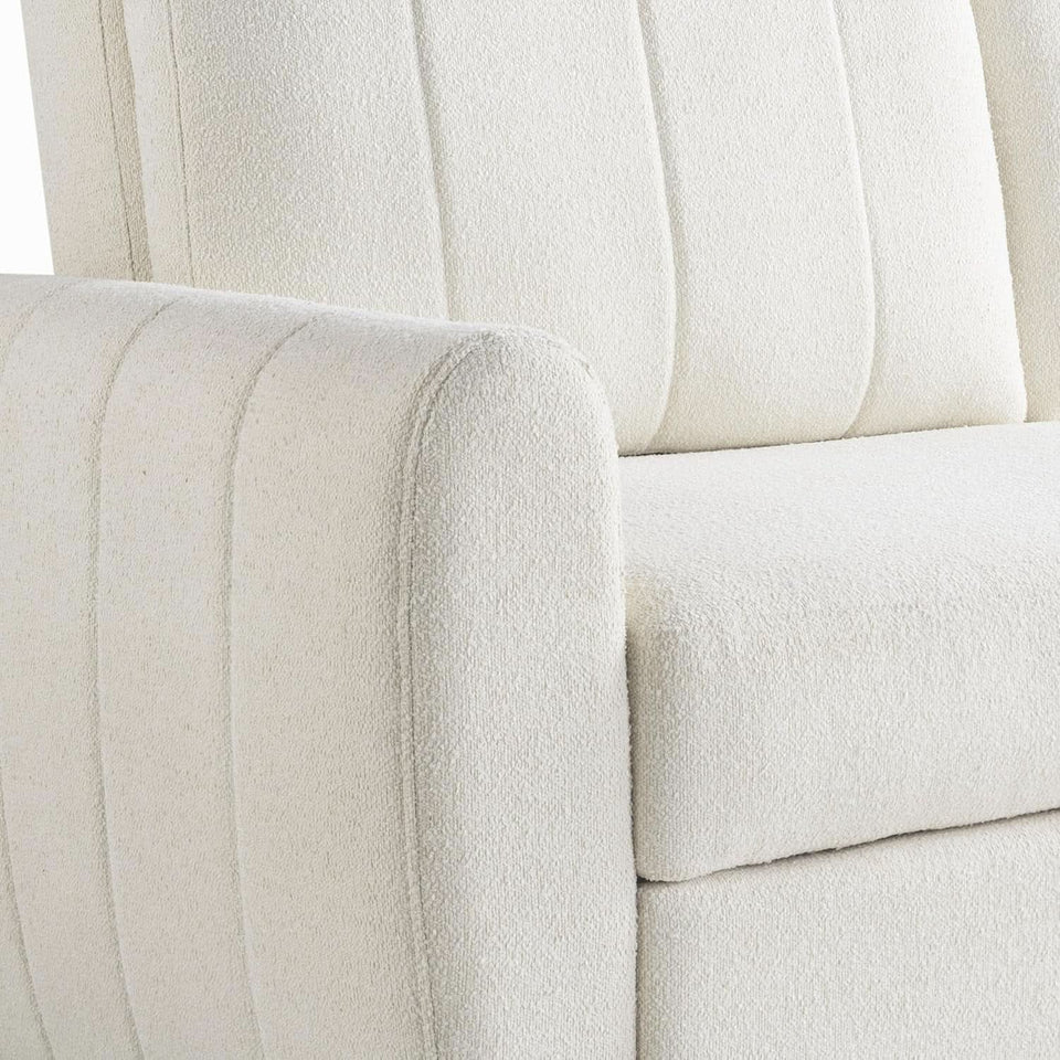 Convertible Sleeper Loveseat 66 Inch Polyester Ivory