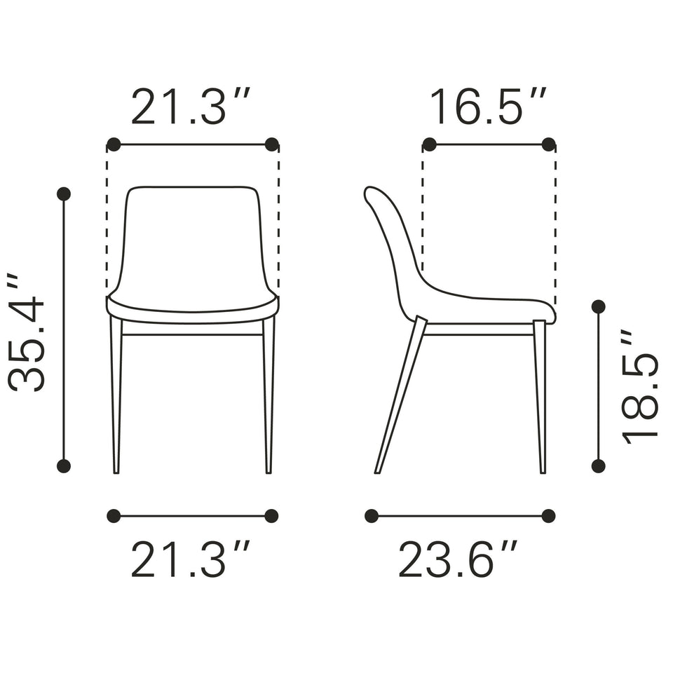 Magnus Dining Chair (Set of 2) Slate Gray & Walnut