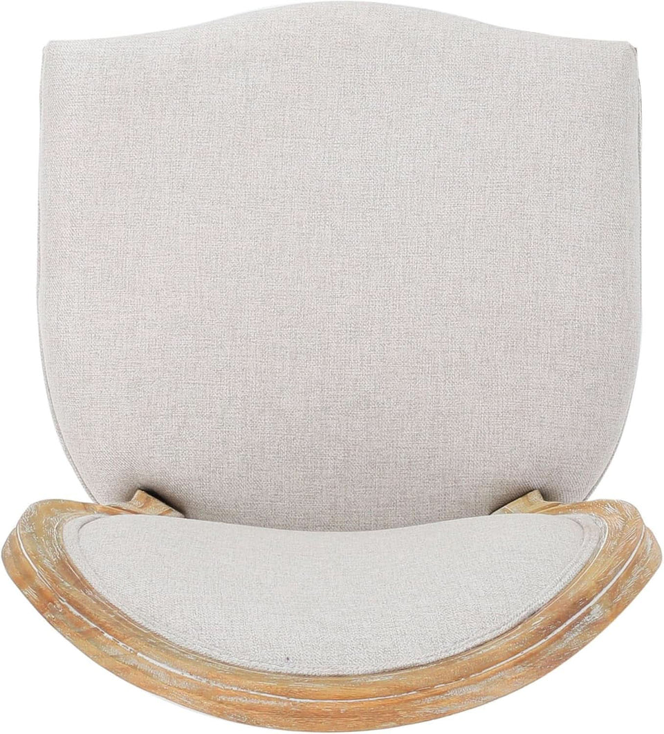 Phinnaeus Beige Polyester Fabric Dining Chairs Set Of 2