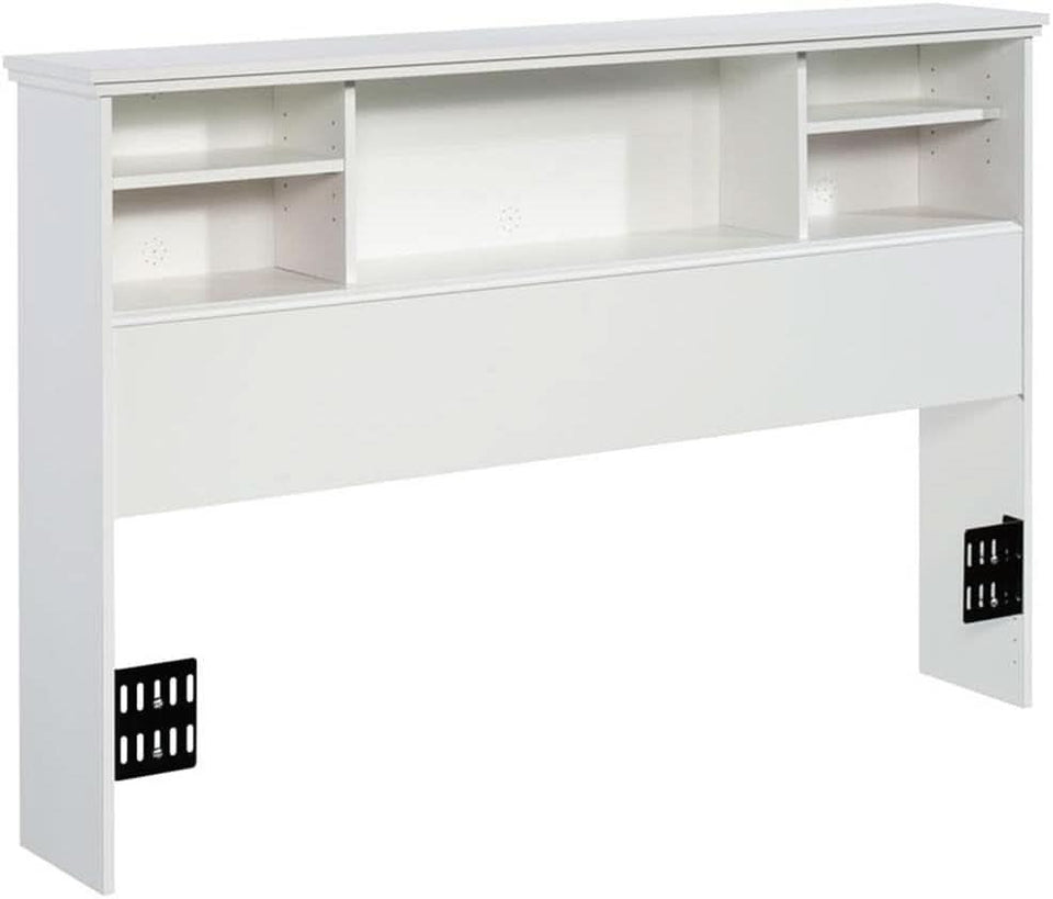 Transitional Engineered Wood Headboard with Adjustable Shelves