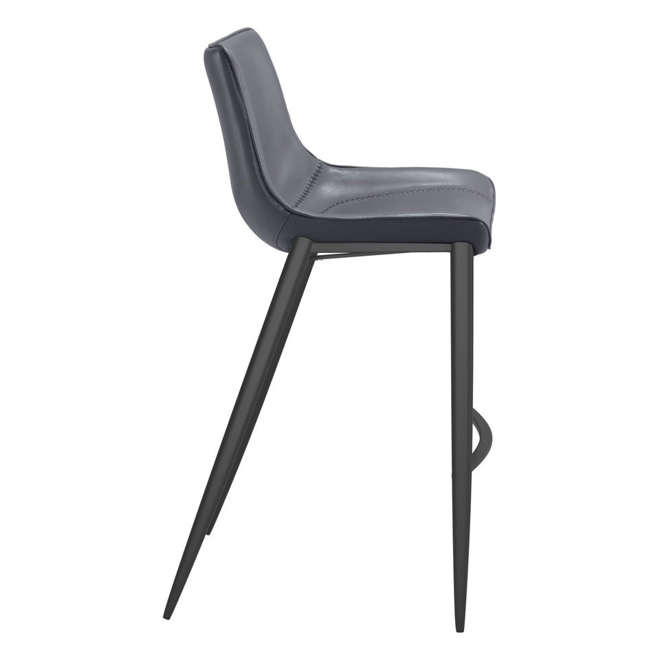 Magnus Barstool (Set of 2) Dark Gray & Black