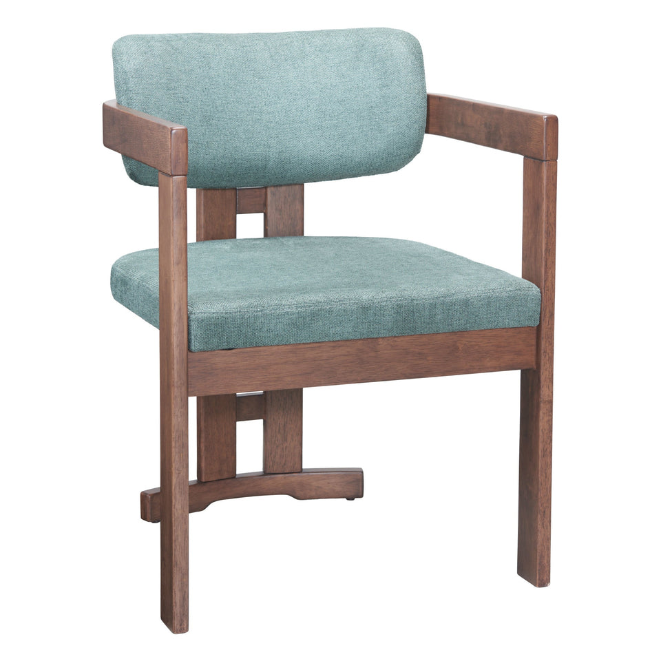 Poly Dining Chair Moss Gray & Walnut