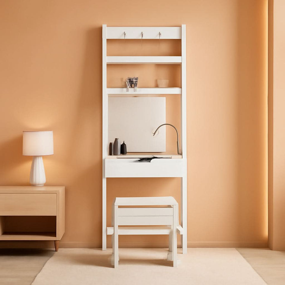 3 In 1 Vanity Table With Flip Top Mirror Makeup Desk