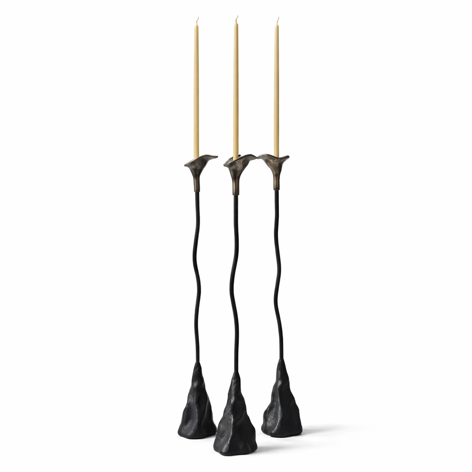 sculptural candleholder - side angle view