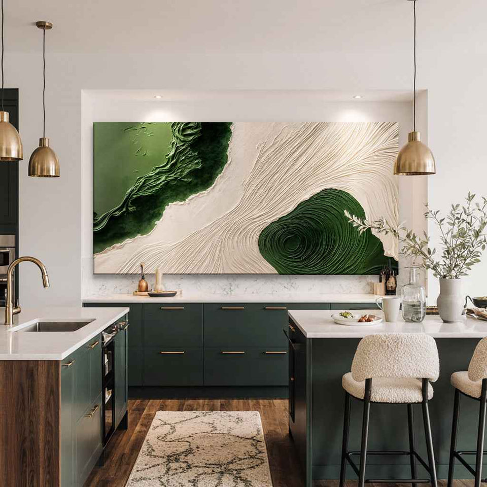 Green Rivers Abstract Wall Art XII