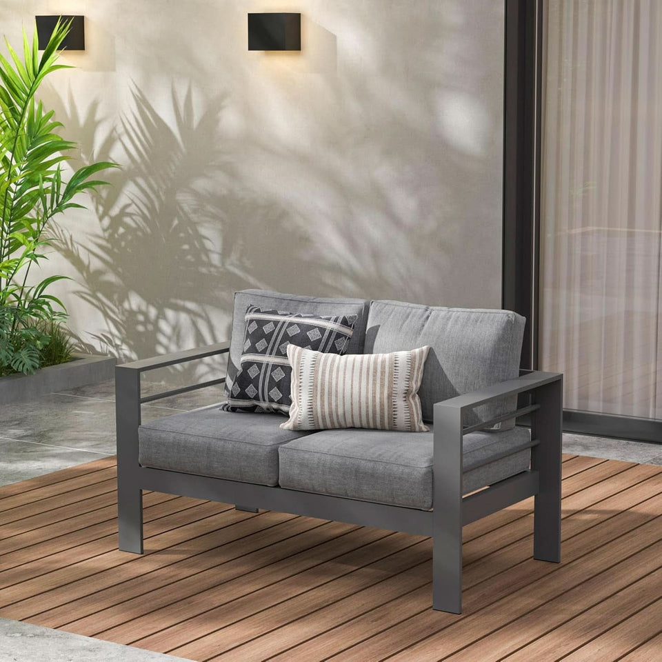 Aluminum Loveseat Sofa for All-Weather Outdoor Relaxation