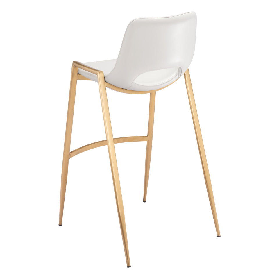 Desi Barstool (Set of 2) White & Gold