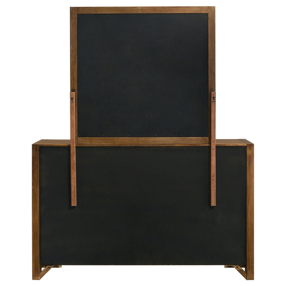 Adderley 8-drawer Bedroom Dresser and Mirror Warm Brown