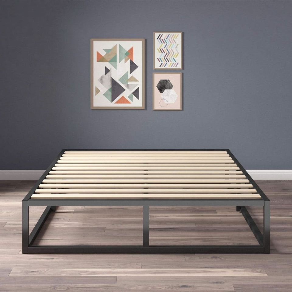 Full Size Platform Bed Frame No Box Spring Slats Included