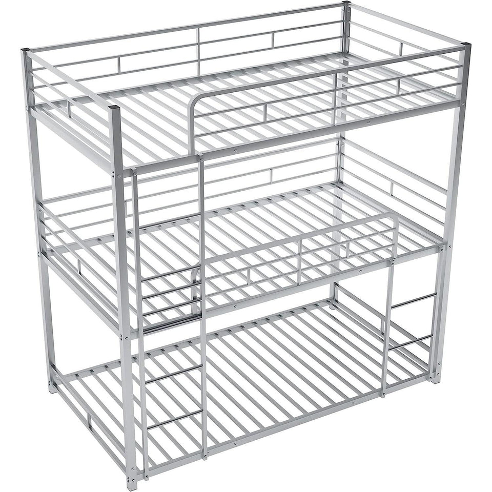 Black Triple Metal Bunk Bed Twin XL Full Queen Sizes
