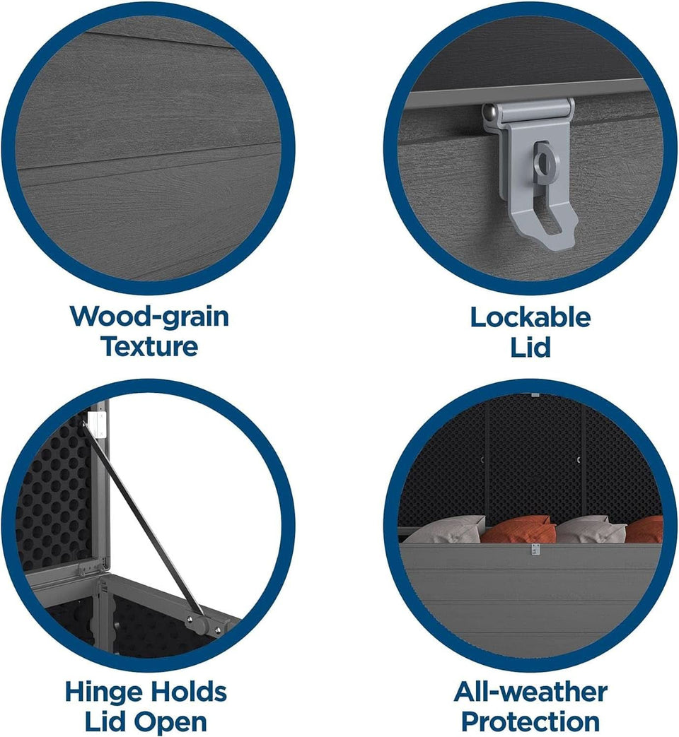 Extra Large Outdoor Patio Storage Deck Box 180 Gallons