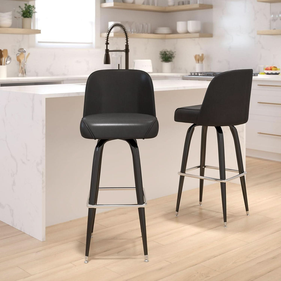 Swivel Bucket Seat Metal Barstools for Stylish Dining