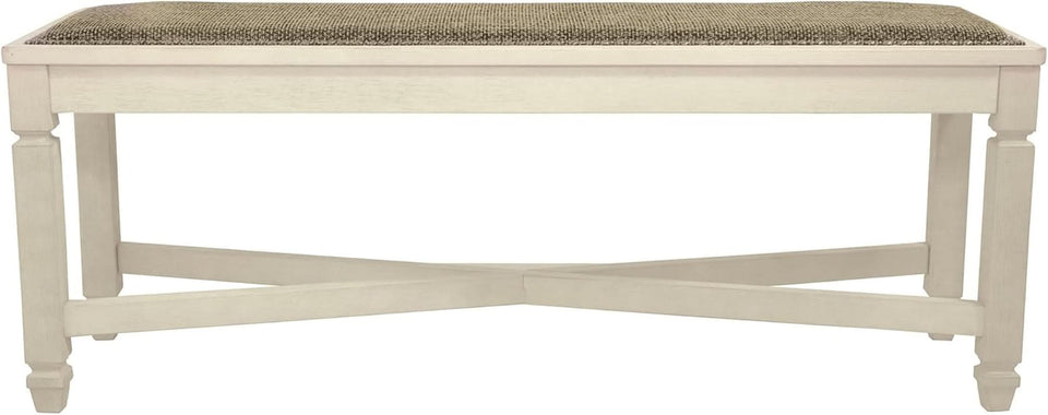 Bolanburg Upholstered Dining Bench Antique White Finish