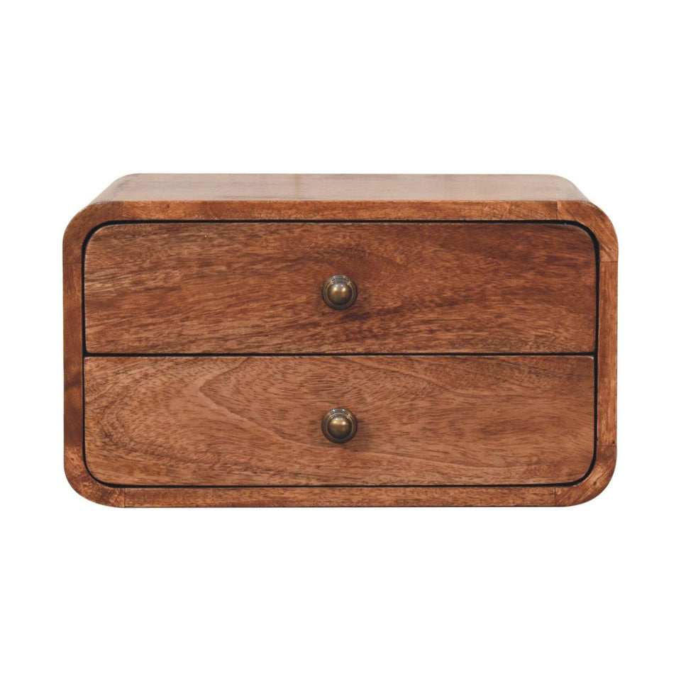Curved Wall Mounted Bedside Nightstand