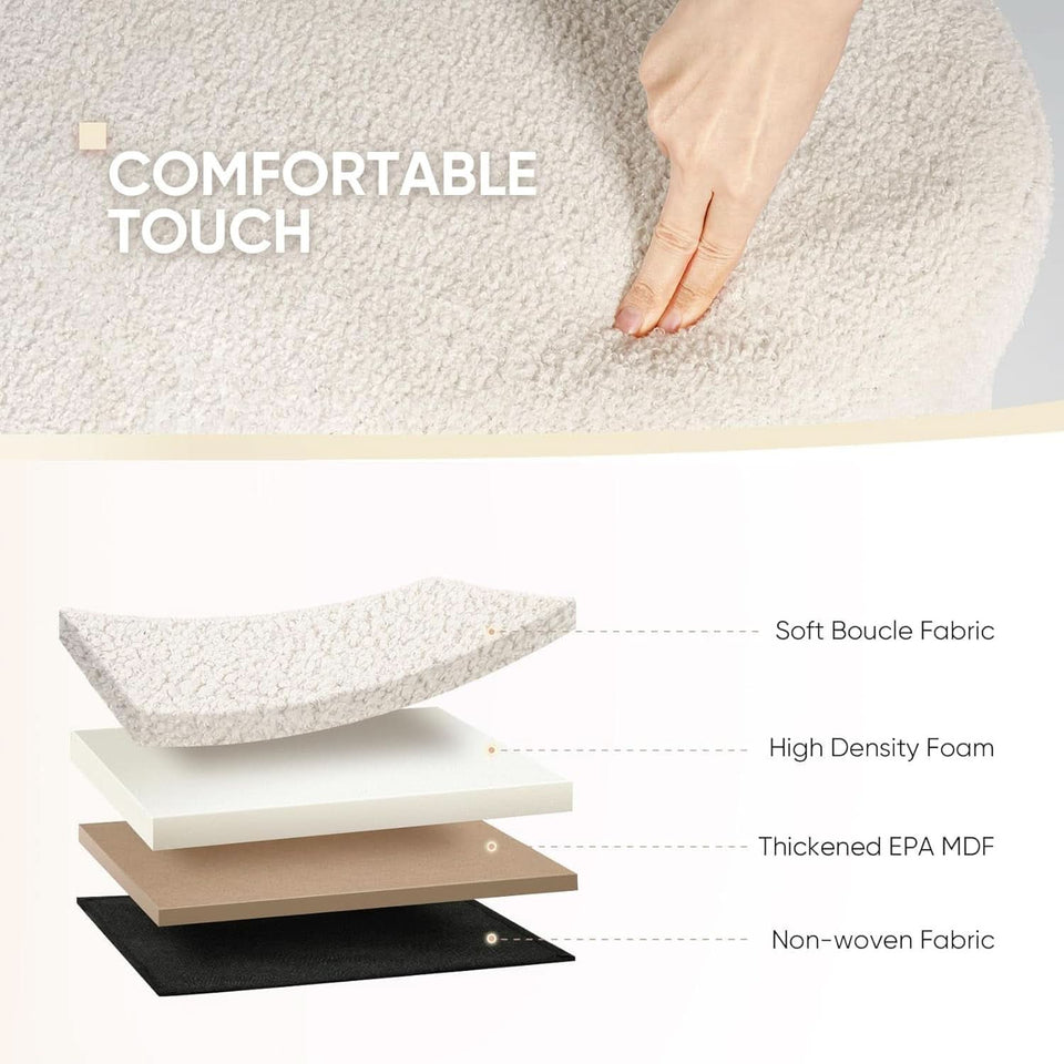 Sherpa Lined Folding Storage Ottoman 43.3 Inch White