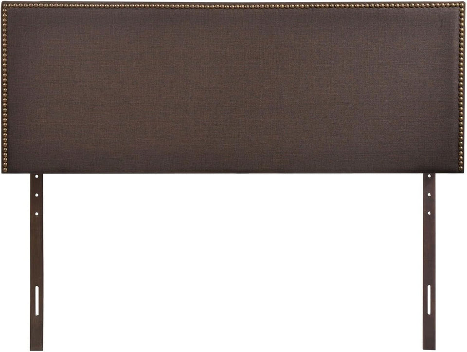 Elegant Upholstered Queen Headboard with Nailhead Trim