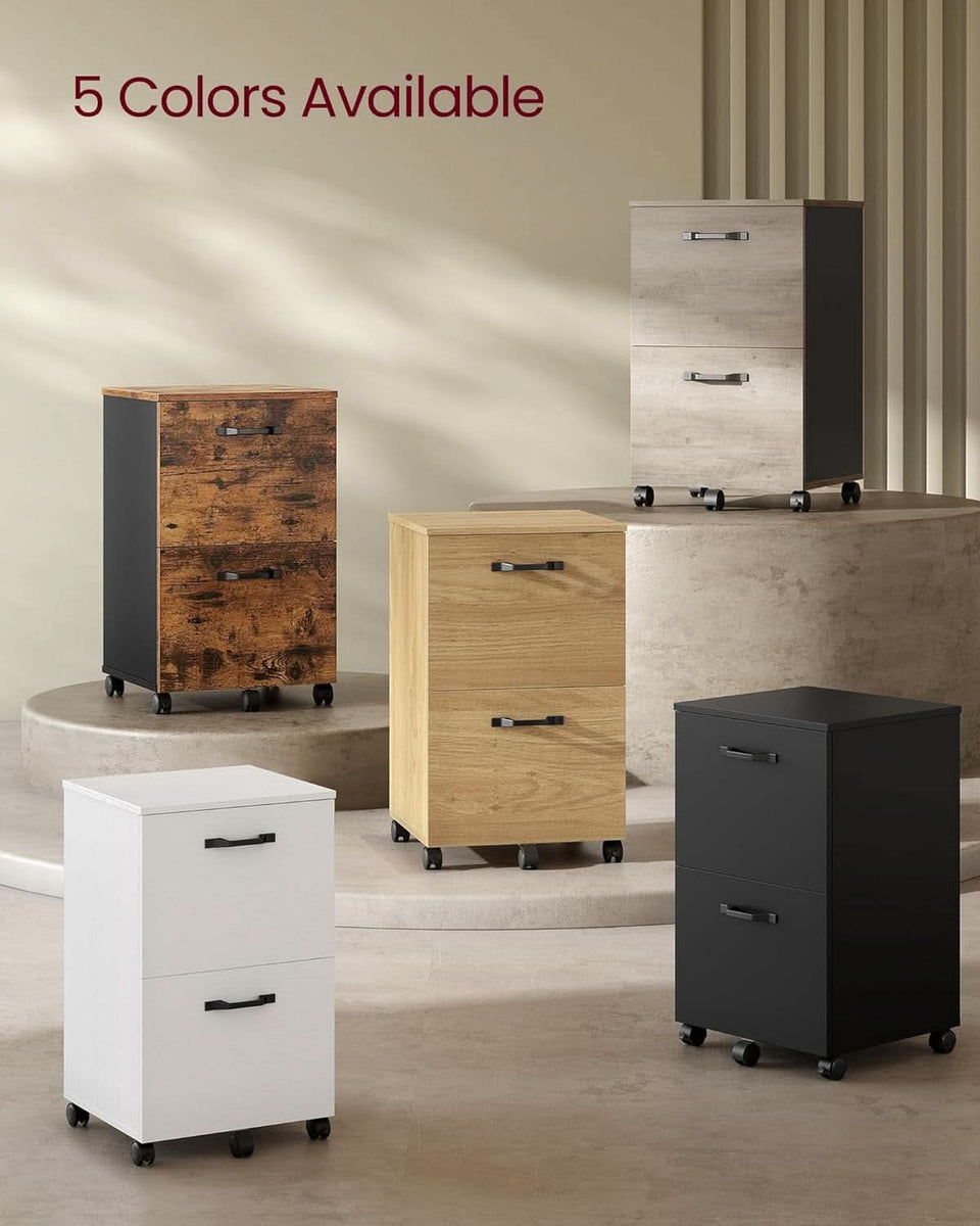 Straw Yellow 2 Drawer Rolling File Cabinet Printer Stand