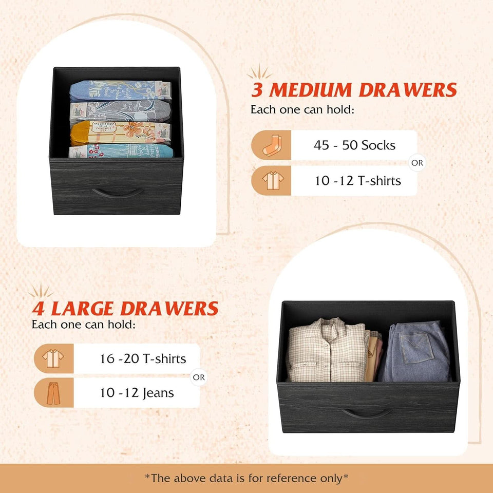 TV Stand For 45 Inch TV With Durable Fabric Drawers