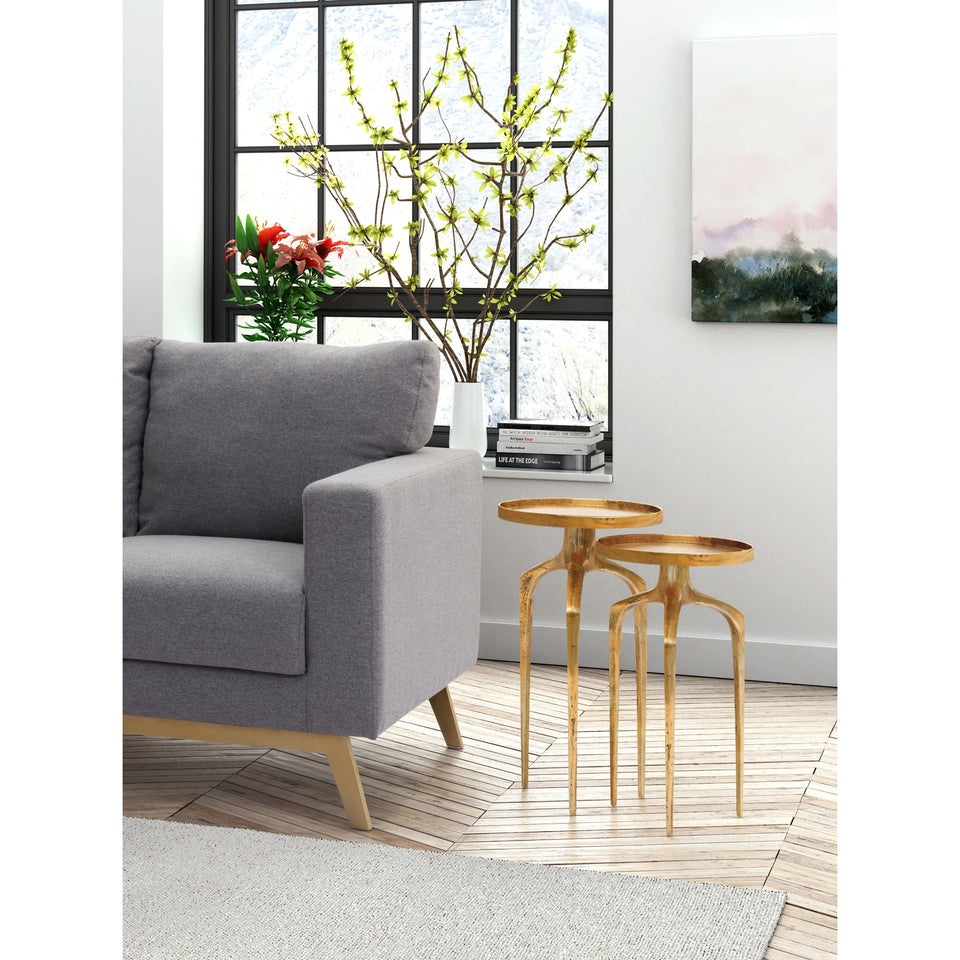 Como Accent Table Set (2-Piece) Antique Gold