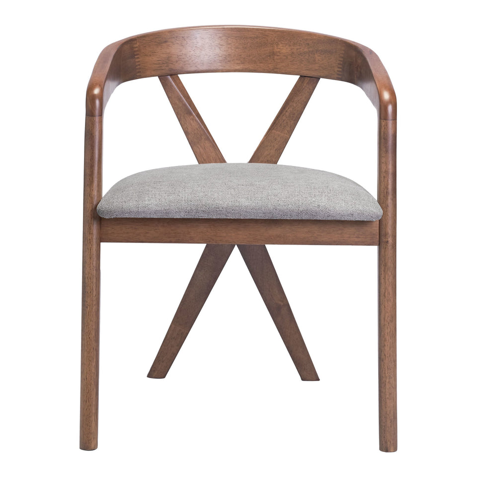 Cairo Dining Chair Dove Gray & Walnut