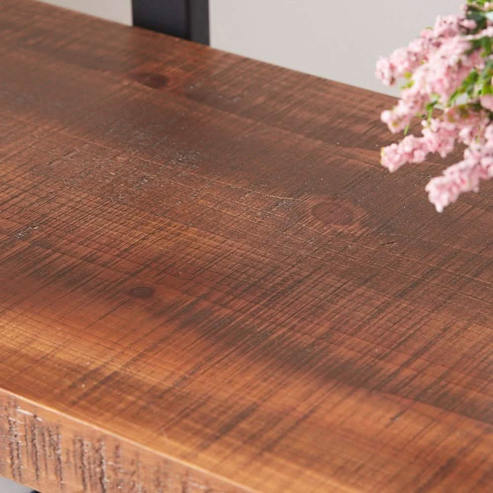 Four Tier Natural Wood Bookshelf Rustic Industrial