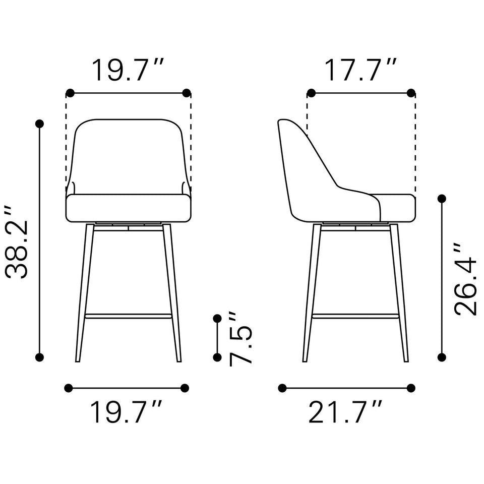 Keppel Swivel Counter Stool Brown