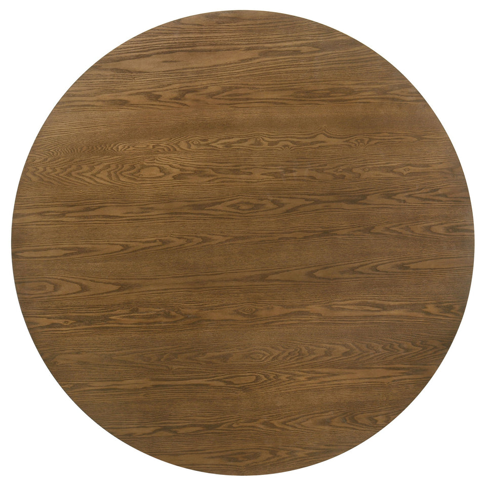 Franklin 54-inch Round Wood Pedestal Base Dining Table Dark Brown