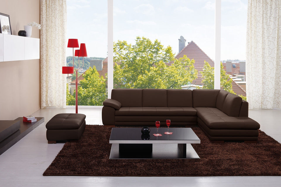 625 Italian Leather Ottoman Only in Brown
