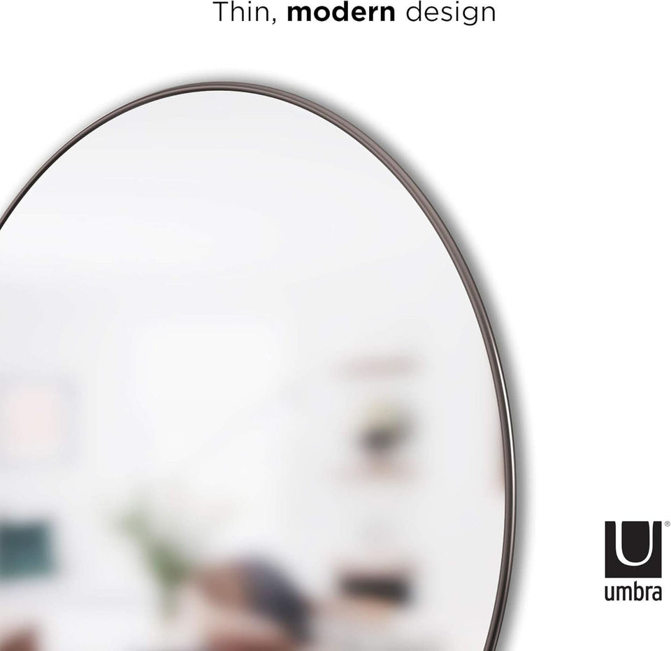 34 Inch Circle Mirror Titanium Finish For Entryways