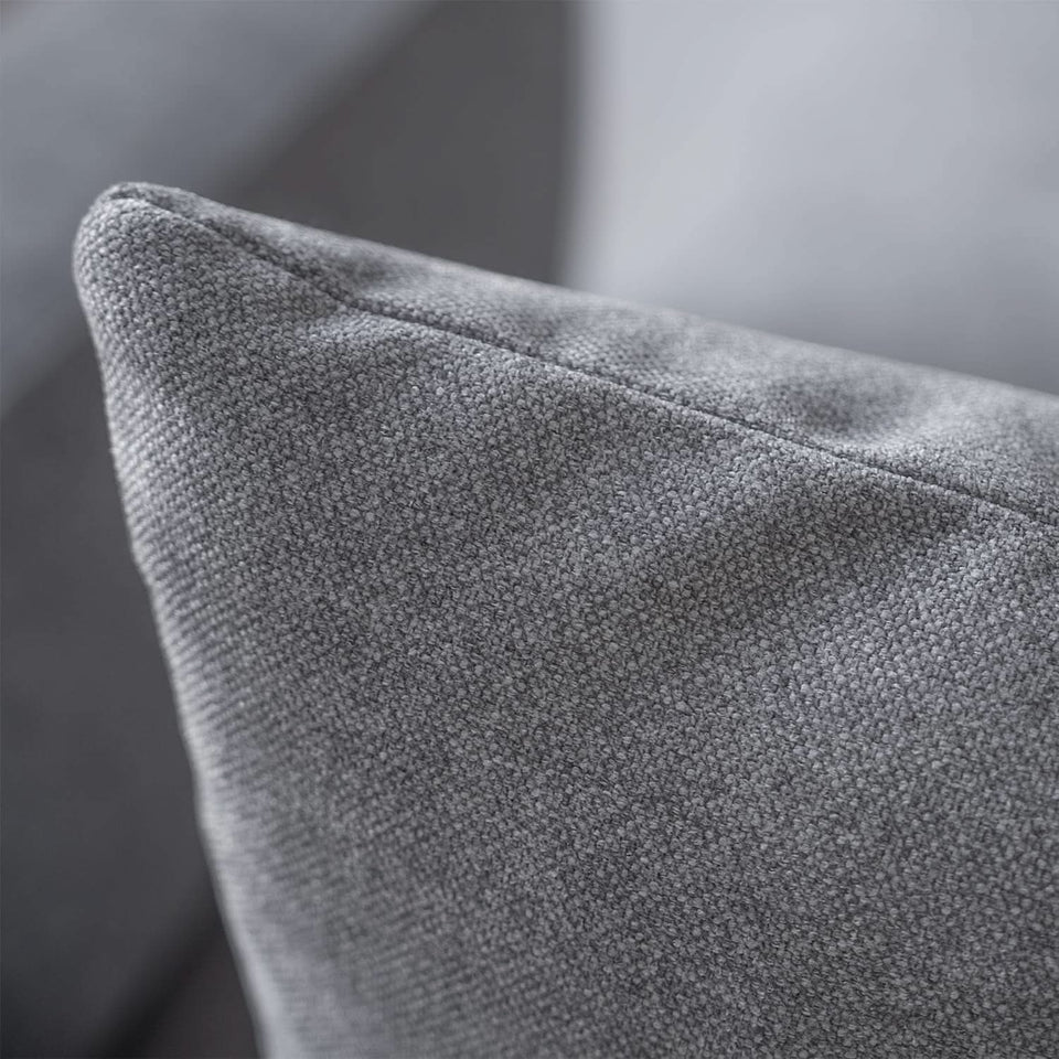 L Shaped Sectional Sofa Convertible In Linen Grey Modern