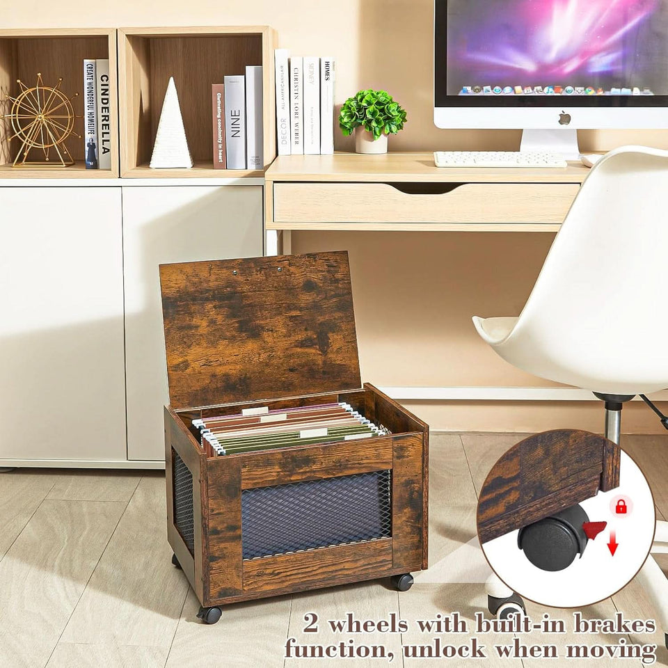 Rolling File Cabinet With Hanging Folders For Mobile Office