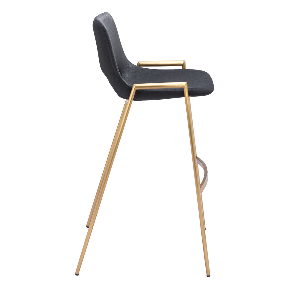 Desi Barstool (Set of 2) Black & Gold