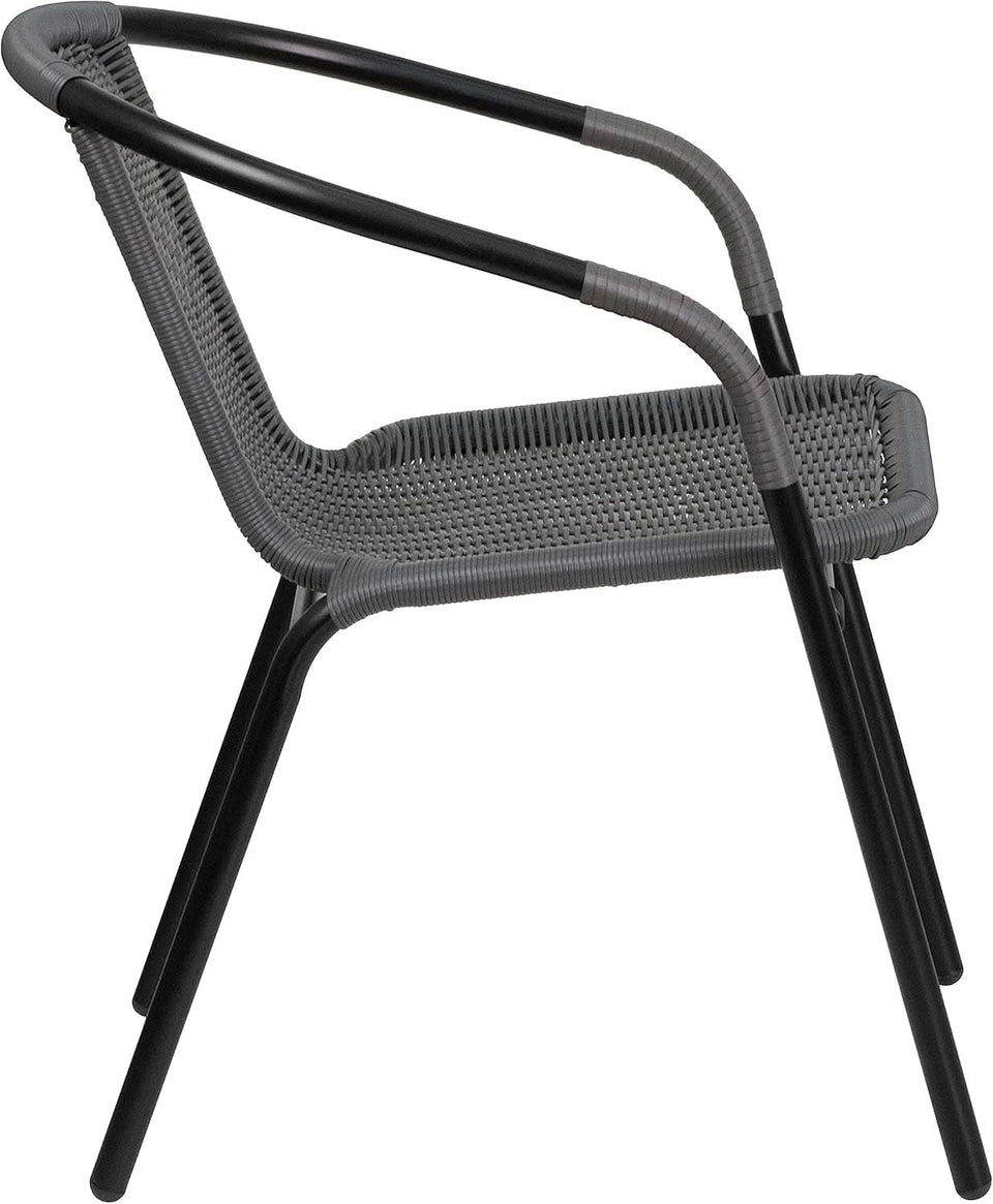 Modern Stackable Rattan Dining Chairs Set for Outdoor