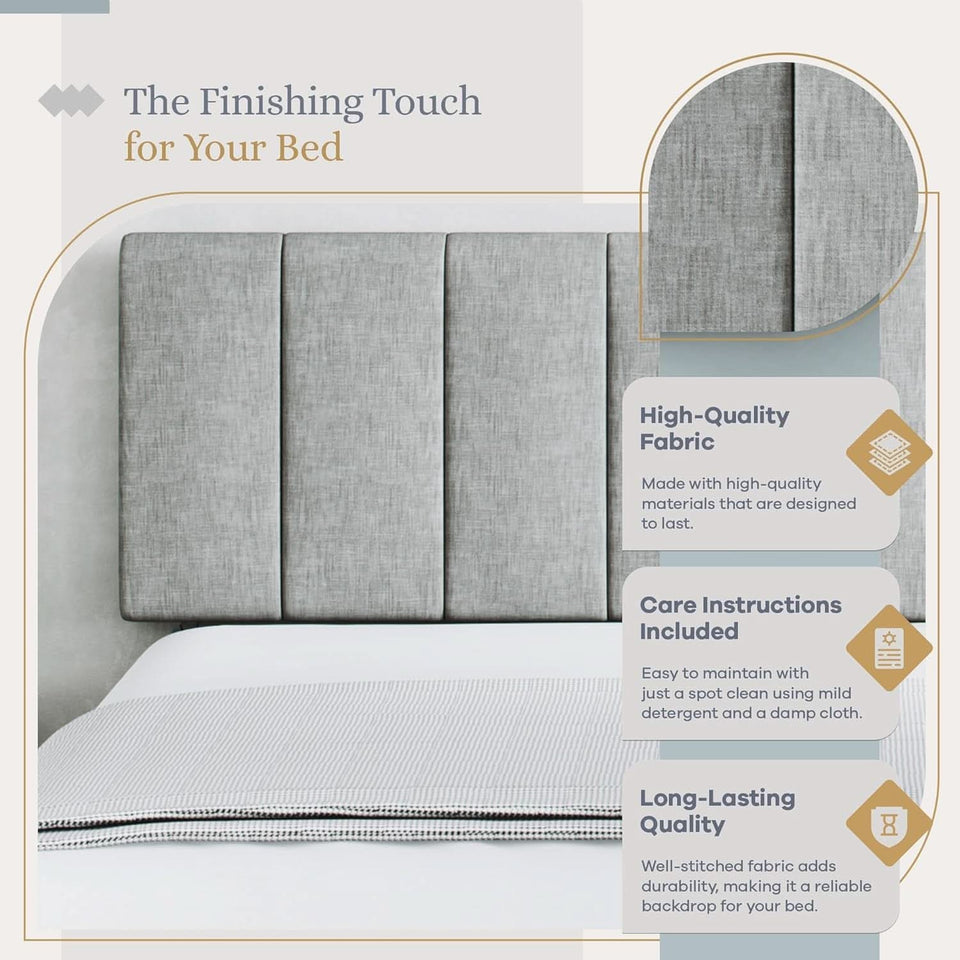 Elegant Vertical Channel Tufted Upholstered Headboard King