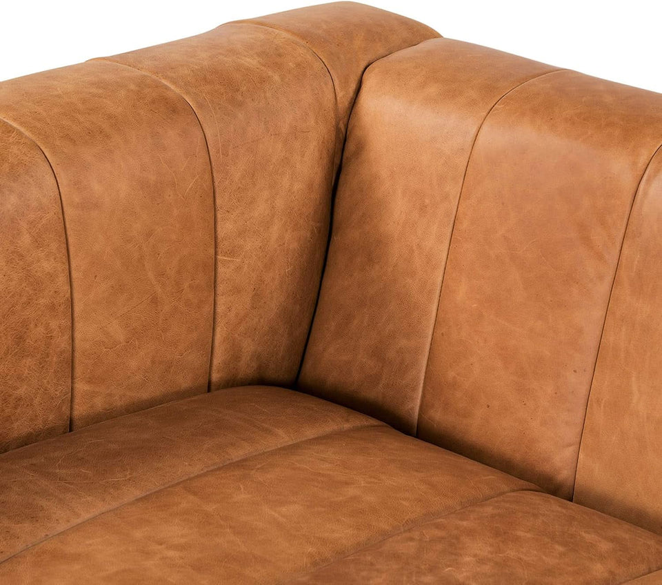 Canale 86 Inch Sofa Full Grain Italian Leather Cognac Tan