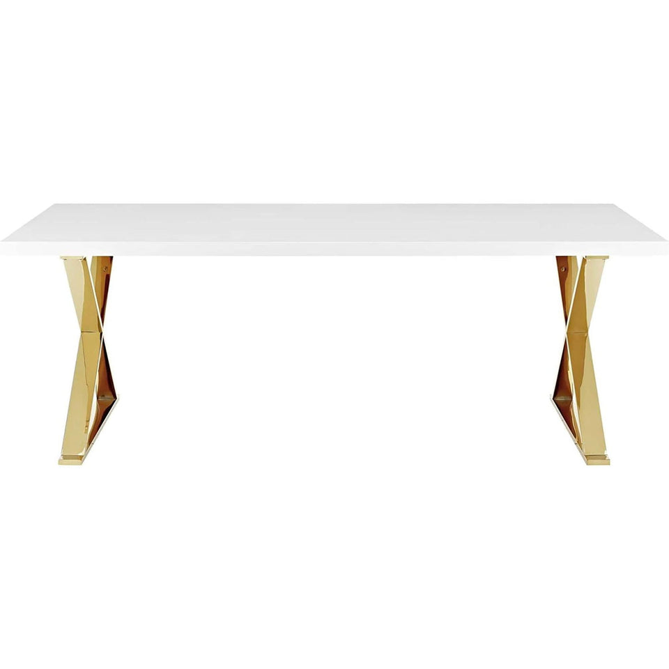 White Gold Sector 87 Inch Modern Dining Table Home