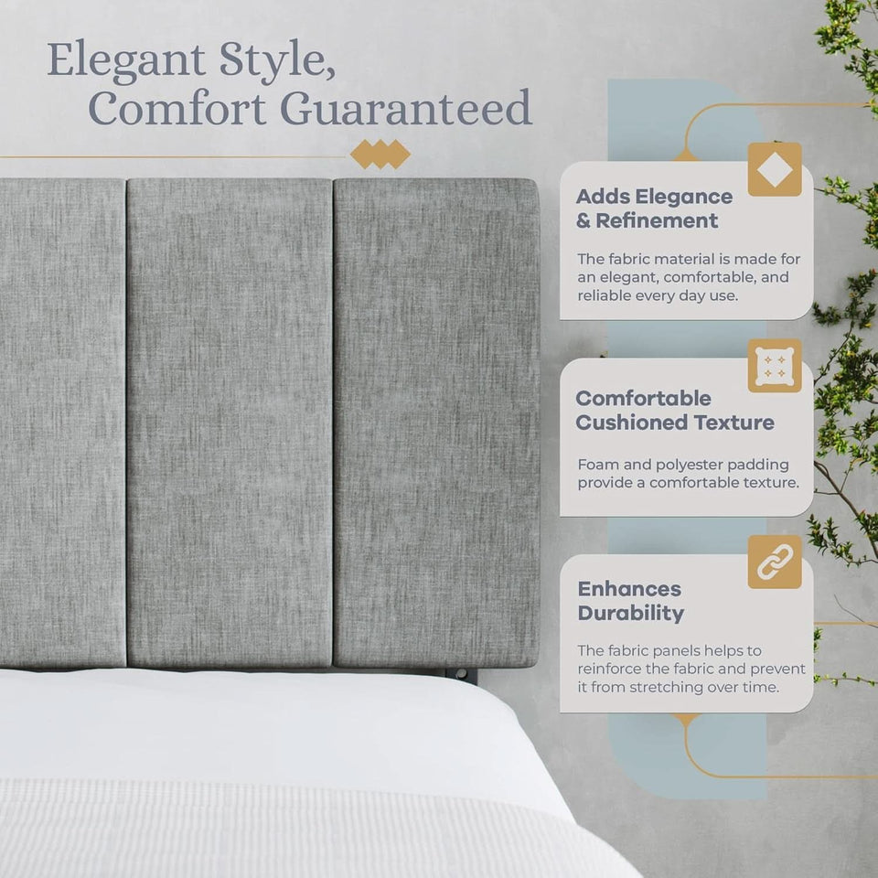 Elegant Vertical Channel Tufted Upholstered Headboard King