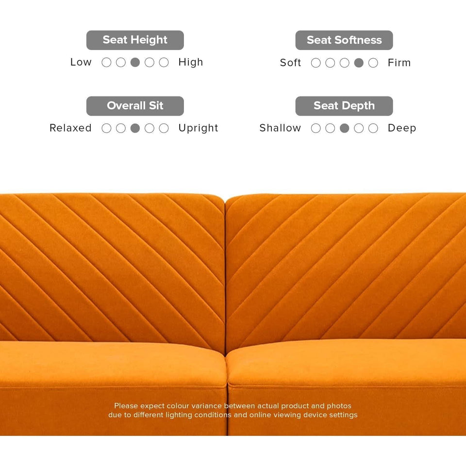Chloe Futon Sofa Bed With Tapered Legs Adjustable Back