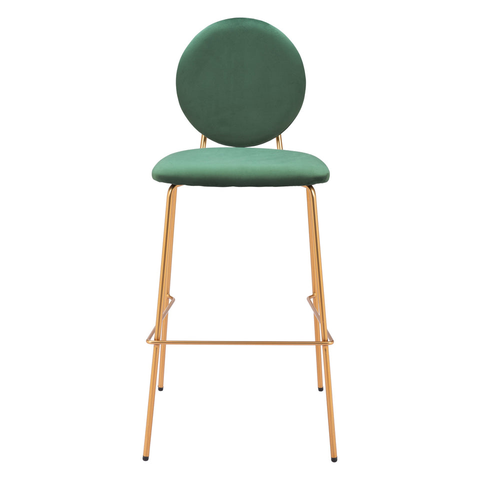 Odessa Barstool (Set of 2) Green & Gold