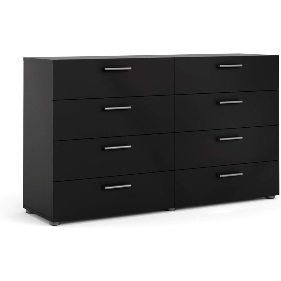 Black 8 Drawer Dresser For Bedroom With Compact Storage