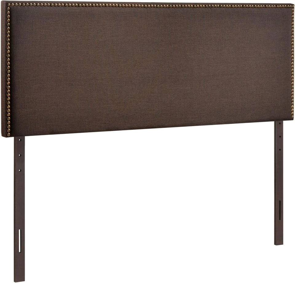 Elegant Upholstered Queen Headboard with Nailhead Trim