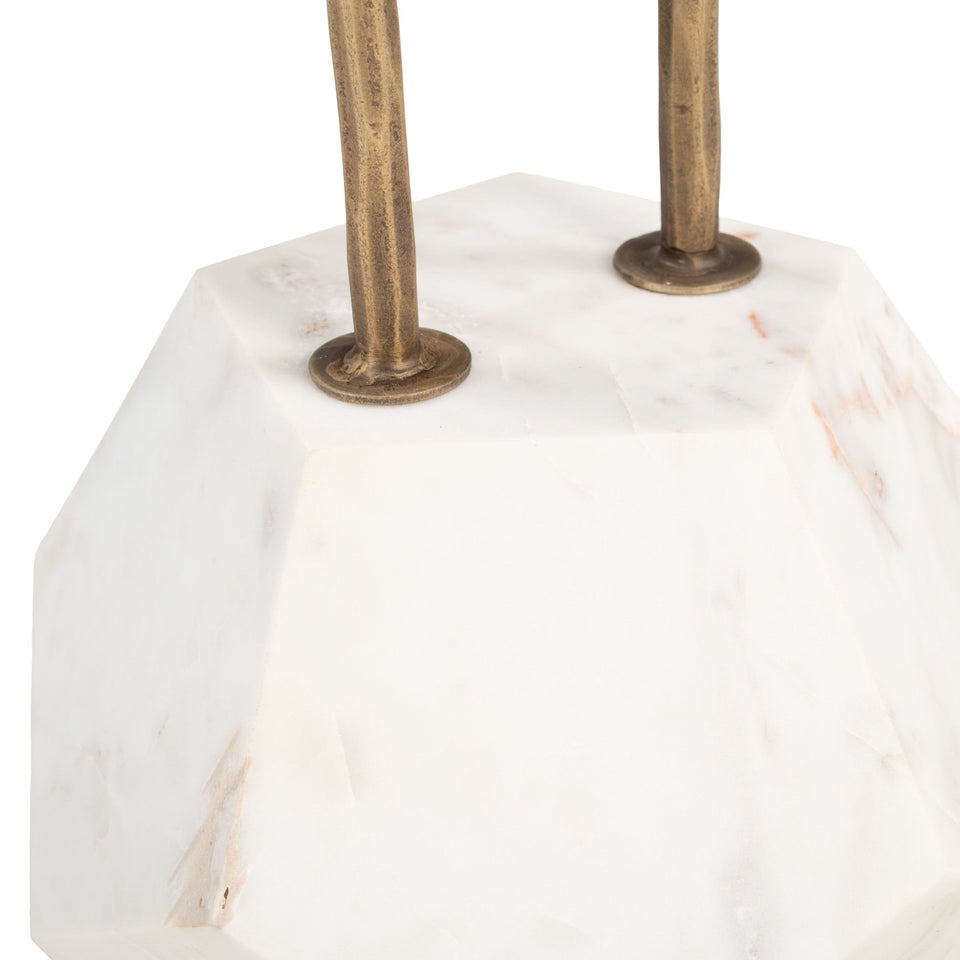 Anten Side Table Brass & White