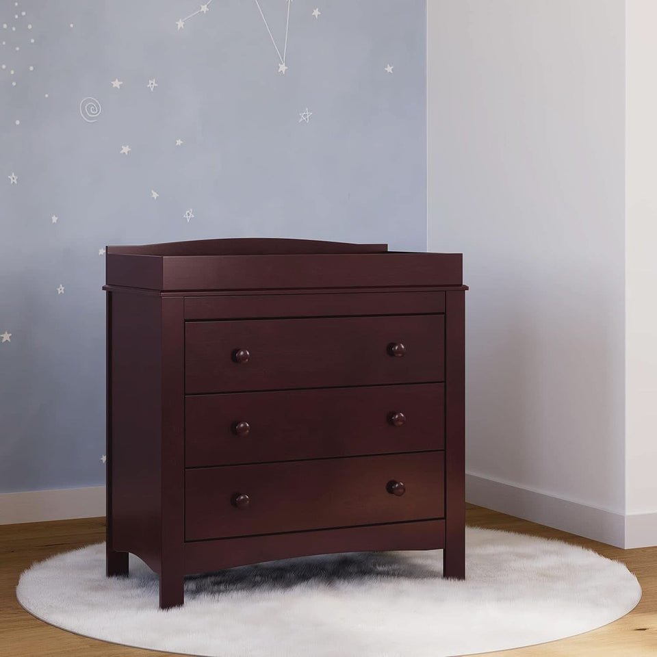 Noah 3 Drawer Dresser With Changing Top Espresso Finish
