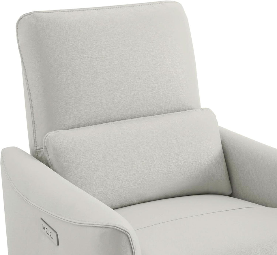 Cream Power Recliner Chair With USB Charging Lumbar Support