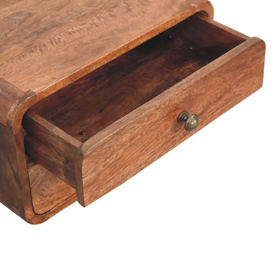 Curved Wall Mounted Bedside Nightstand