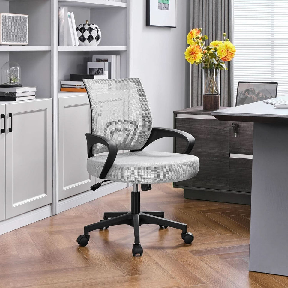 Ergonomic Mesh Office Chair With Lumbar Support Grey