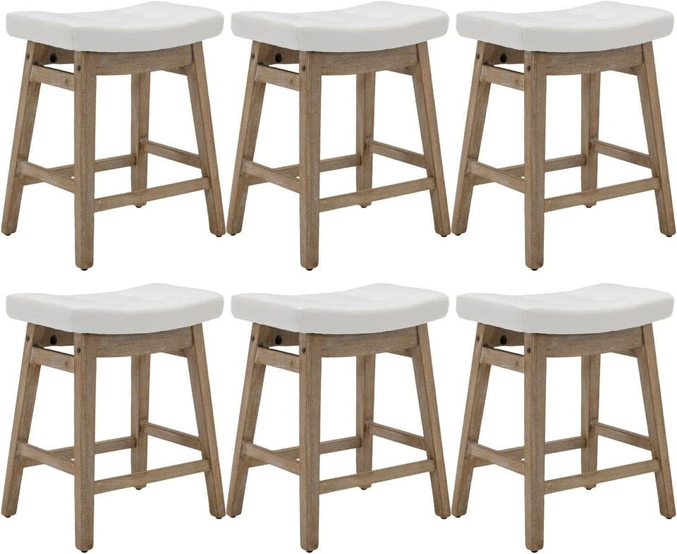 Comfortable Saddle Seat Bar Stools Set of Six