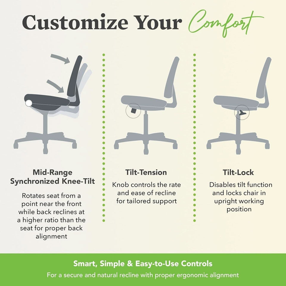 Wave High Back Ergonomic Office Chair Leather Seat