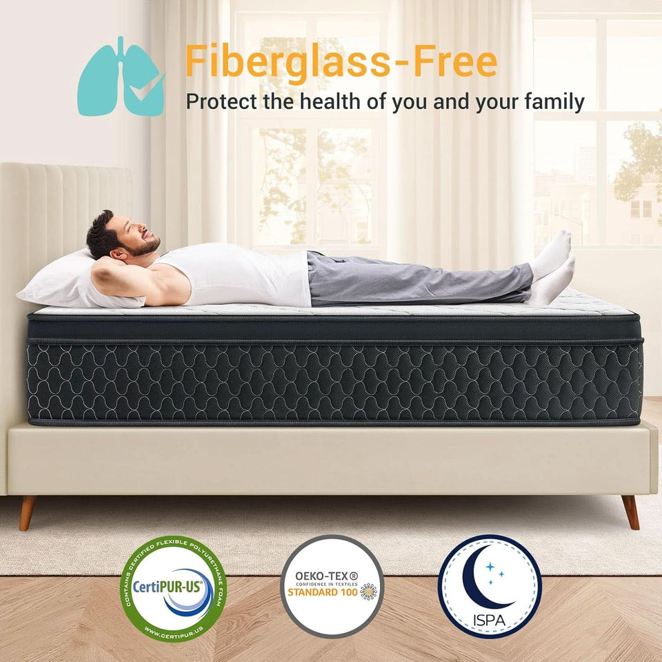 TwelveInch Fullsize MemoryFoam Mattress With Springs