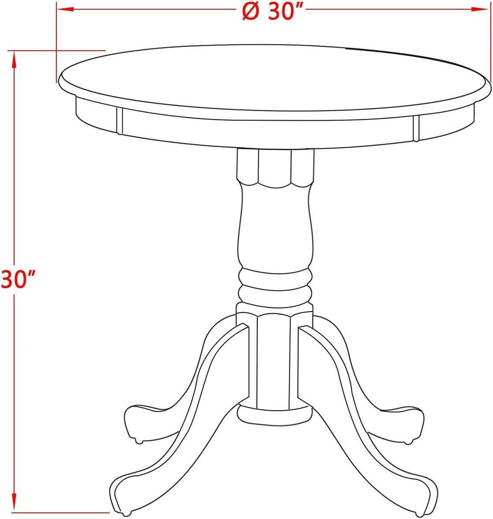 Eden Round Dining Table Mahogany Pedestal 30x30 Inches